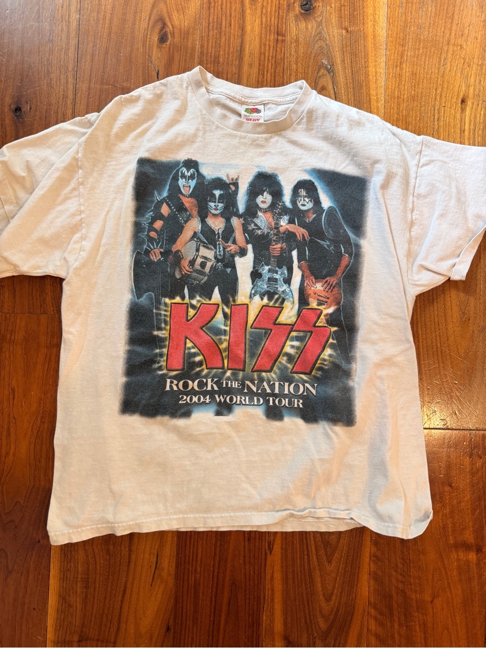 KISS Rock The Nation 2004 World Tour Kids Tee - White
